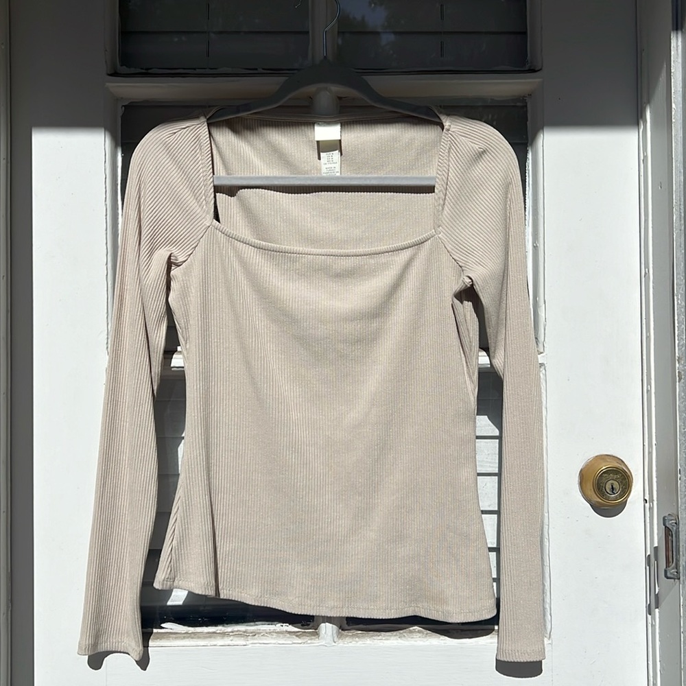 EUC H&M Square-neck Rib-knit Top